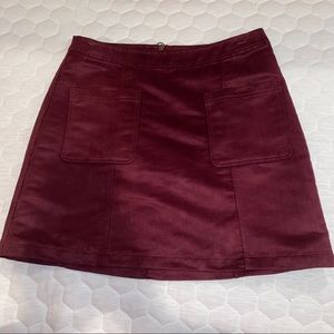 Maroon Suede Skirt